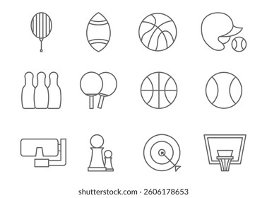 icon style outline sport set