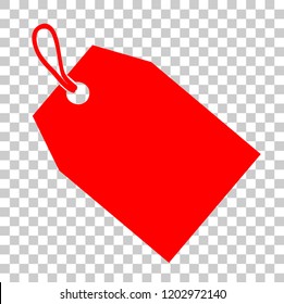 Icon style red rectangle Blank Tag at transparent effect background