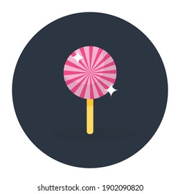 
Un estilo de icono de caramelo giratorio, vector redondeado plano 
