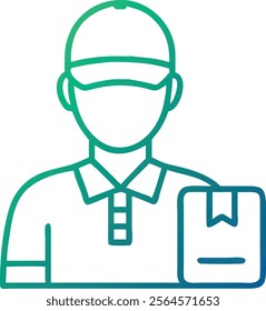 Icon style vector of courier and modern illustration 