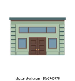 Icon of a stylish building facade with a large wooden door