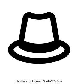 Ícone de um chapéu elegante, simbolizando moda, acessórios ou chapéus.
