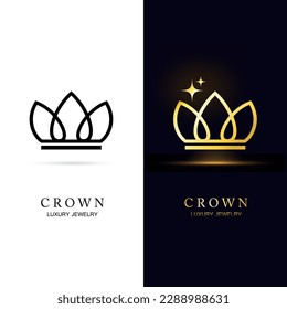 Icon Stylized Crown. Vector Logo design, Luxury jewelry