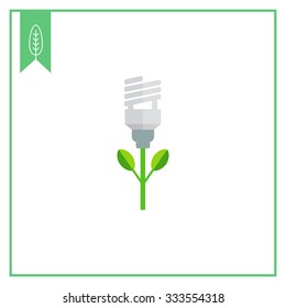 Icon of stylized green fluorescent lamp flower