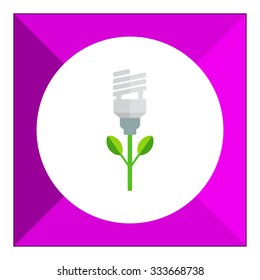 Icon of stylized green fluorescent lamp flower