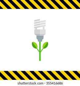 Icon of stylized green fluorescent lamp flower