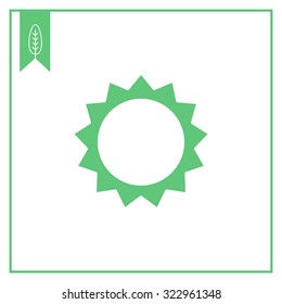 Icon of stylized sun with beams