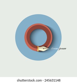 Icon of stylized writing pen. Vector EPS10 