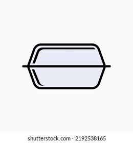 Icon Styrofoam Lunch Box. Meal Packaging Symbol - Vector.