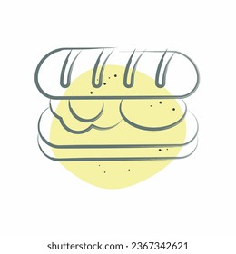 Icon Submarine Roll. related to Breakfast symbol. Color Spot Style. simple design editable. simple illustration