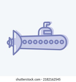 Icon Submarine. suitable for Education symbol. two tone style. simple design editable. design template vector. simple illustration