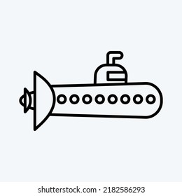 Icon Submarine. suitable for Education symbol. line style. simple design editable. design template vector. simple illustration