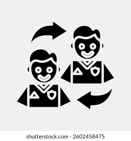 Icon subtitution. Football and soccer elements. Icon in glyph style.