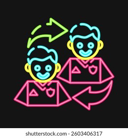 Icon subtitution. Football and soccer elements. Icon in neon style.