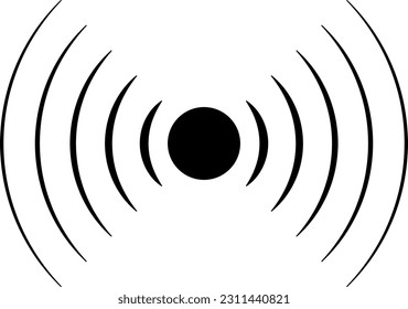 Icon such as radio wave, sound and radar