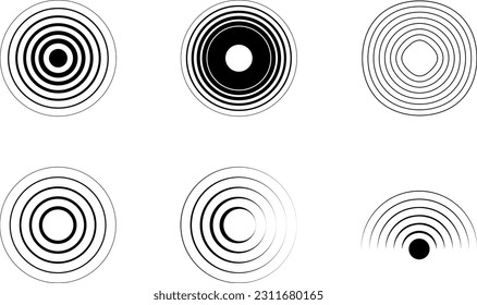 Icono como la onda de radio, el sonido y el radar