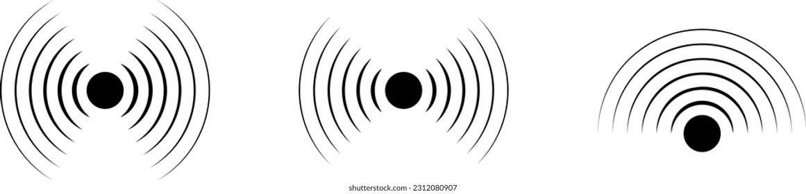 Icon such as radio wave, sound and radar