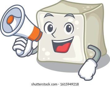 An icon of sugar cube having a megaphone
