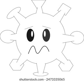 icon suitable for various viruses. sad icon virus, microba,bacterium, pathogen. symbol clean. medicine. healthy no virus. epidemic. infection. microbiology