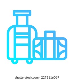 Icon Suitcase, backpacker, Holyday. editable file and color.