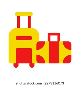 Icon Suitcase, backpacker, Holyday. editable file and color.