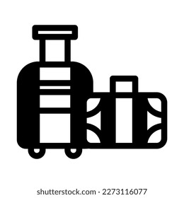 Icon Suitcase, Backpacker, Holyday. bearbeitbare Datei und Farbe.