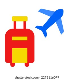 Icon Suitcase, backpacker, Holyday. editable file and color.