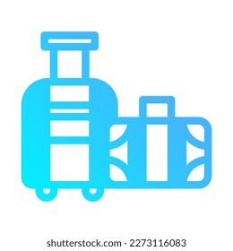 Icon Suitcase, backpacker, Holyday. editable file and color.