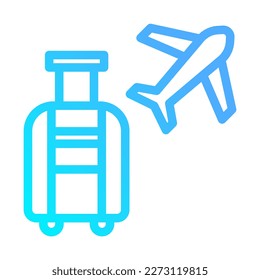 Icon Suitcase, backpacker, Holyday. editable file and color.