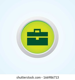 Icon of Suitcase Bag on Button. Eps-10.