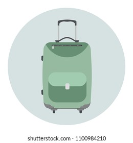 Icon of the suitcase, bag, travel baggage. Vector illustration.