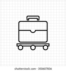 Icon of suitcase moving on luggage carousel