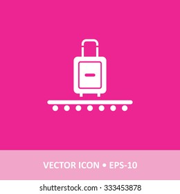 Icon of Suitcase on Magenta Color Background. Eps-10.