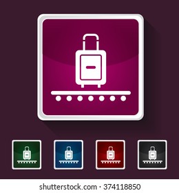 Icon of Suitcase on Multicolored Squares. Eps-10.