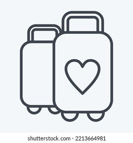 Icon Suitcase. suitable for Summer symbol. line style. simple design editable. design template vector. simple illustration