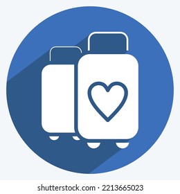 Icon Suitcase. suitable for Summer symbol. long shadow style. simple design editable. design template vector. simple illustration