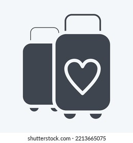 Icon Suitcase. suitable for Summer symbol. glyph style. simple design editable. design template vector. simple illustration