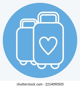 Icon Suitcase. suitable for Summer symbol. blue eyes style. simple design editable. design template vector. simple illustration