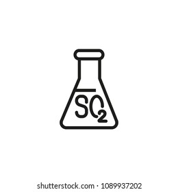 Icon of sulfur dioxide. Formula, research, sodium. Chemistry concept. Can be used for topics like science, laboratory, education