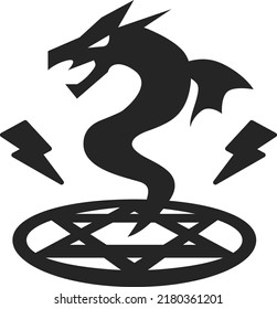 Icon of summoning a dragon from a magic circle