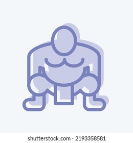 Icon Sumo. suitable for Japanese symbol. two tone style. simple design editable. design template vector. simple illustration
