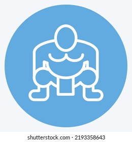 Icon Sumo. suitable for Japanese symbol. blue eyes style. simple design editable. design template vector. simple illustration