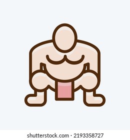 Icon Sumo. suitable for Japanese symbol. flat style. simple design editable. design template vector. simple illustration