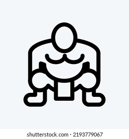 Icon Sumo. suitable for Japanese symbol. line style. simple design editable. design template vector. simple illustration