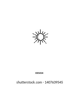 Icon the sun, abstract icon the sun, travel, tourism. Linear style, the sun flat logo on white background. Vector illustration