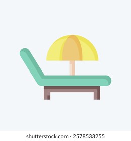 Icon Sun Bad. related to Retirement symbol. flat style. design editable