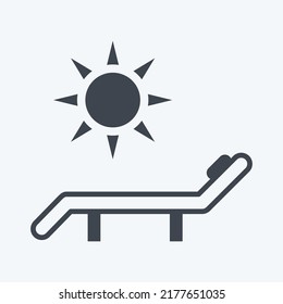 Icon Sun Bathing. suitable for Spa symbol. glyph style. simple design editable. design template vector. simple symbol illustration