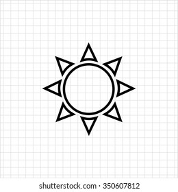 Icon of sun with beams