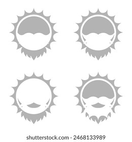 icon of the sun with a beard, rest on a white background, vector illustration
