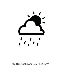 icon of the sun covered by rain clouds, can be used for various purposes, especially those related to weather, system conditions, or service status